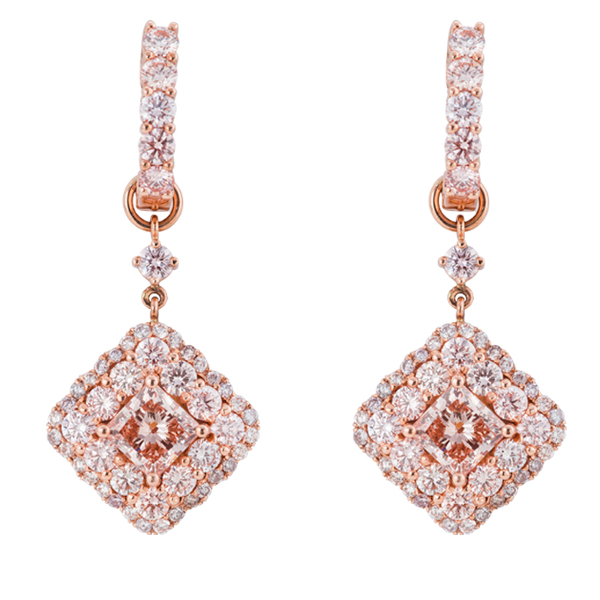 PINK DIAMOND DANGLING EARRINGS