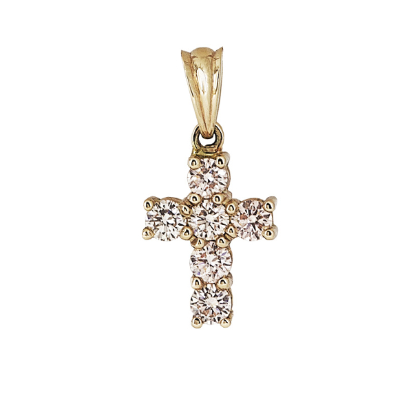 PINK DIAMOND CROSS PENDANT