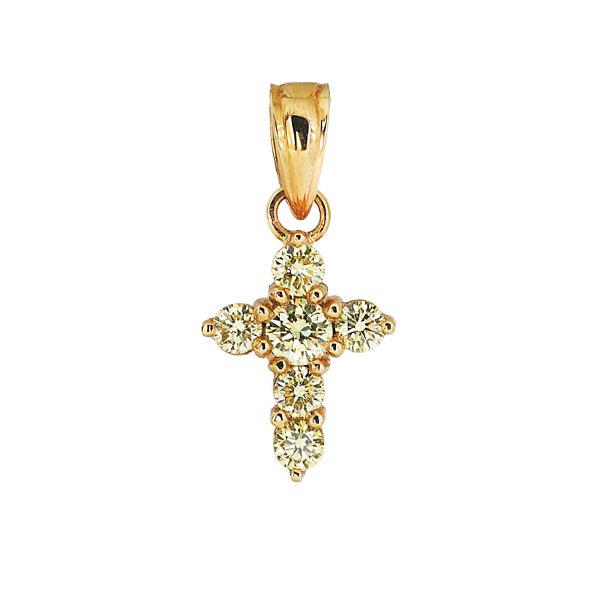 YELLOW DIAMOND CROSS PENDANT